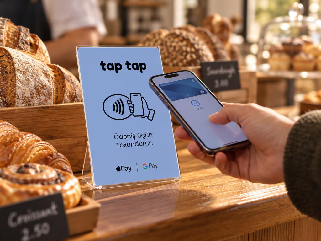 Çörəkxanada TapTap stendi ilə telefonla ödəniş